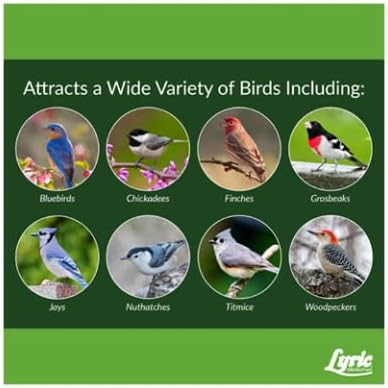 Lyric Fine Tunes Wild Bird Seed - No Waste Bird Food Mix - Attracts Bluebirds, Finches, Chickadees & More - 5 lb bag