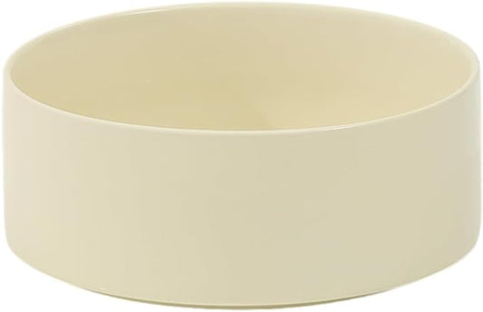 Ceramic 8.2inch Dog Bowl for Large-Breed Dogs, Anti-Slip and Weighted Pet Food and Water Bowl (Single Bowl - Beige)