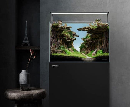 LANDEN 60P 16 Gallon Rimless Low Iron Aquarium Tank, 23.6" W × 11.8" D × 14.2" H (60cm x 30cm x 36cm) 6mm Thickness with Nano Foam Leveling Mat