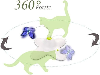 ALL FOR PAWS Interactive Cat Butterfly Flutter Replacements for Kitty Enrichment Spinner Toys, Re-Fill - 6 Pack
