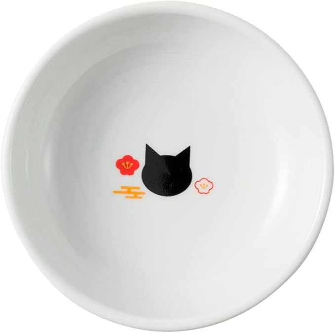 Necoichi Raised Cat Food Bowl – Ceramic Elevated Cat Bowl for Whisker & Neck Fatigue, Dishwasher Microwave Safe – Non-Slip & Anti Vomiting Ergonomic Design (Fuji, Regular)
