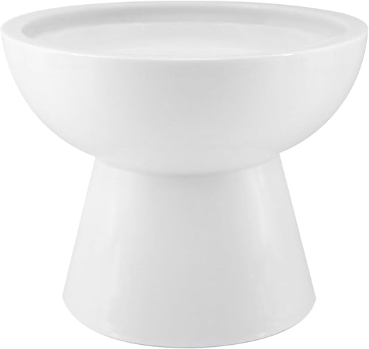 LoeJan Elevated Cat Food and Water Bowls Set, Extra Wide and Raised Ceramic Bowls, Anti-Vomit Whisker-Free Pressure Cat Feeder for Kittens to Adult Cats and Small Dogs (White, Water Bowl)