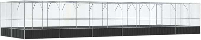 Galvanized Steel Large Flight King Bird Cage with Extension, Steel Outdoor Aviary, Outdoor Indoor Large Bird Cage Aviary Pet House for Cockatiels African Parakeets, 490.6"x163"x83.5",-320