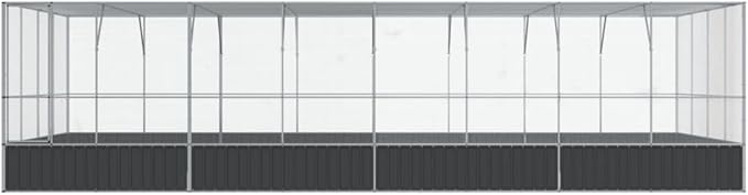 Galvanized Steel Large Flight King Bird Cage with Extension, Steel Outdoor Aviary, Outdoor Indoor Large Bird Cage Aviary Pet House for Cockatiels African Parakeets, 327.6"x163"x83.5",-319