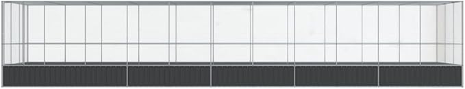 Galvanized Steel Large Flight King Bird Cage with Extension, Steel Outdoor Aviary, Outdoor Indoor Large Bird Cage Aviary Pet House for Cockatiels African Parakeets, 448.4"x120.9"x83.5",-318