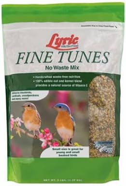 Lyric Fine Tunes Wild Bird Seed - No Waste Bird Food Mix - Attracts Bluebirds, Finches, Chickadees & More - 5 lb bag