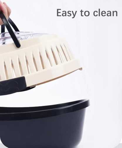 KAMEIOU Sky Blue Travel Small Animal Hamster Hedgehog Guinea Pig Cage Carrier for Hamster Hedgehog Ferret Guinea Pig Carrier Travel Cage with Handle Breathable Small Animal Guinea Pig Car Cage Carrier