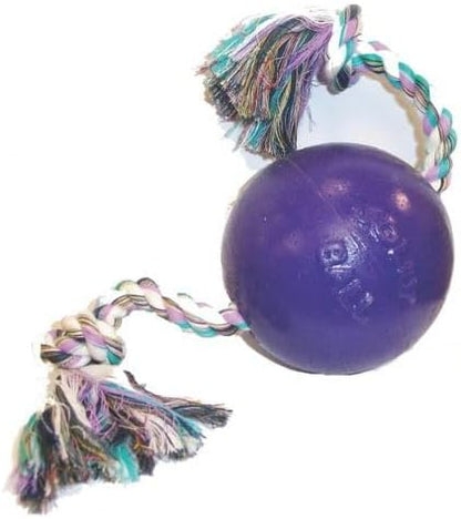Jolly Pets Romp-n-Roll Rope and Ball Dog Toy, 4.5 Inches/Small, Purple, 4.5-Inch Romp-n-Roll, Purple