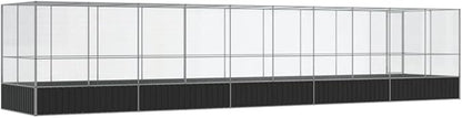 Galvanized Steel Large Flight King Bird Cage with Extension, Steel Outdoor Aviary, Outdoor Indoor Large Bird Cage Aviary Pet House for Cockatiels African Parakeets, 409.1"x81.5"x83.5",-313