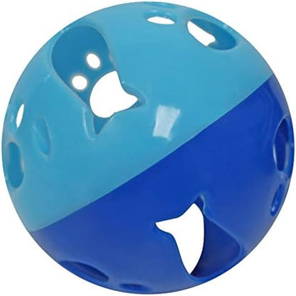 Cat Ball Toy with Bell Larger Size, Bells Jingle as Balls Roll, Cat Toy for Small or Large Cats, or Other Animals (Blue - 1 Pack)