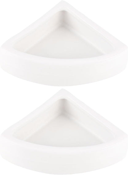 ibasenice Anti-Escape Food Pot Set Ceramic Bowls for Small Animals Hamster Reptile Feeding Watering Supplies 2Pcs Medium Triangle Dish