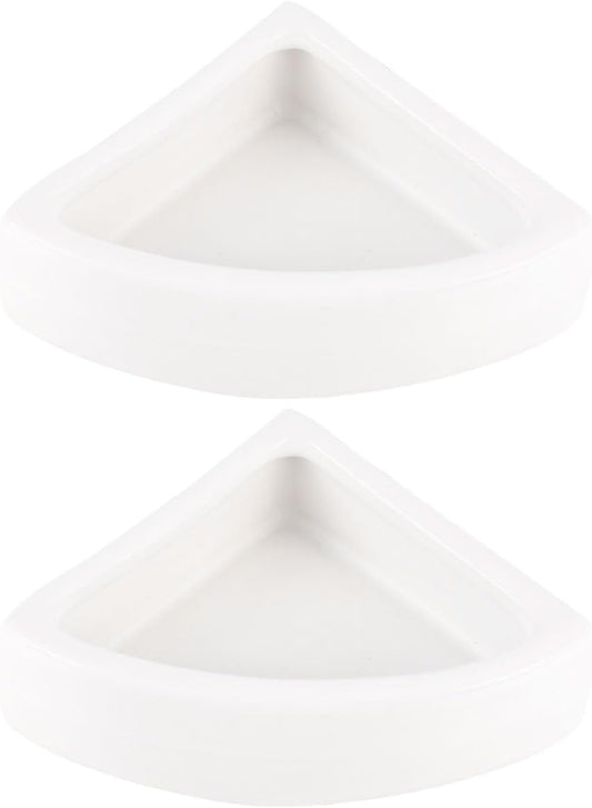 ibasenice Anti-Escape Food Pot Set Ceramic Bowls for Small Animals Hamster Reptile Feeding Watering Supplies 2Pcs Medium Triangle Dish