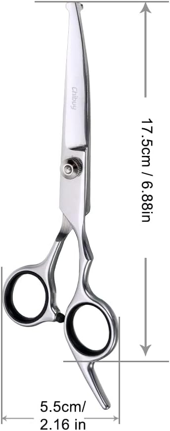 Chibuy Curved dog grooming scissors with Round Tips, Pet Shear for Cats, 4CR Stainless Steel Bending, Professional Tools for Home