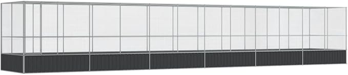 Galvanized Steel Large Flight King Bird Cage with Extension, Steel Outdoor Aviary, Outdoor Indoor Large Bird Cage Aviary Pet House for Cockatiels African Parakeets, 490.6"x81.5"x83.5",-314