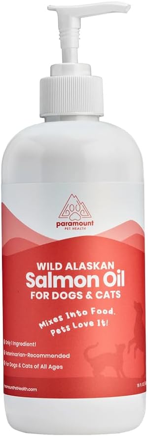 Paramount Pet Health Wild Alaskan Salmon Oil for Cats & Small Dogs, Supports Skin, Coat, Joint & Overall Well-Being, Pure & Premium Alaskan Salmon Oil for Dogs & Cats with No Fillers, 16 oz