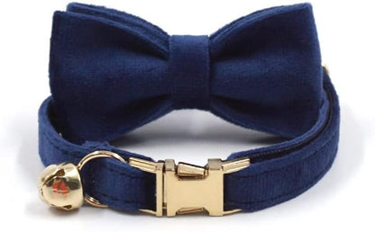 Personalized Cat Collar with Bells,Velvet Customized Small Cat Collar with Name Tag,Pet Collar with Name Phone Number Engraved ID Tags for Boy and Girl Kitten Cats (Tibetan Blue)