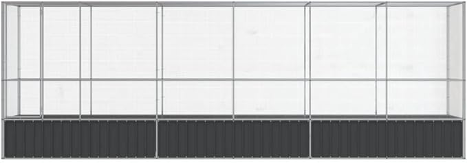 Galvanized Steel Large Flight King Bird Cage with Extension, Steel Outdoor Aviary, Outdoor Indoor Large Bird Cage Aviary Pet House for Cockatiels African Parakeets, 246.7"x42.1"x83.5",-306