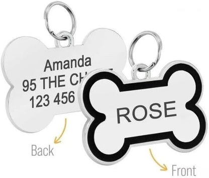 Personalized Dog ID Tags - Laser Engraved, Bone-Shaped, Large: Purple