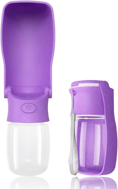 Portable Dog Water Bottle for Walking 19 OZ or 12 OZ Portable Pet Water Bottles for Puppy Small Medium Large Dogs Water Dispenser Pet Water Bowl Dog Accessories (19OZ Blue) (12OZ Purple)