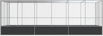 Galvanized Steel Large Flight King Bird Cage with Extension, Steel Outdoor Aviary, Outdoor Indoor Large Bird Cage Aviary Pet House for Cockatiels African Parakeets, 246.1"x81.5"x83.5",-311