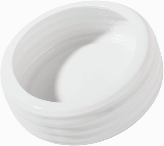 Reptile Food Bowls Ceramic Round Reptile Water Food Dish, Pet Food Bowl for Lizards, Small Snakes, Young Bearded Dragons, Gecko Tortoise Spider (White, Medium-1Pack)