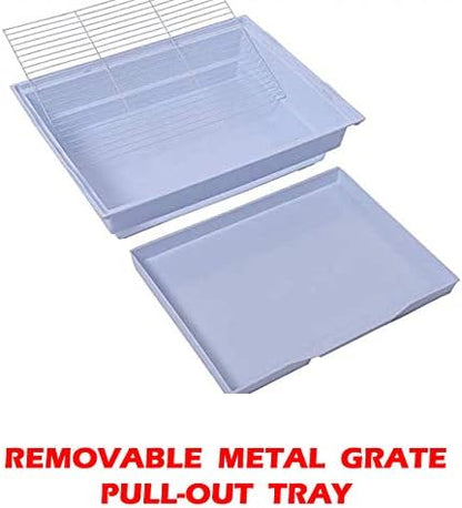 Large 36-Inch Portable Bird Flight Cage for Canary Parakeet Cockatiel Lovebird Finch Small Parrot Budgies Travel Bird Cage (White with Toy)