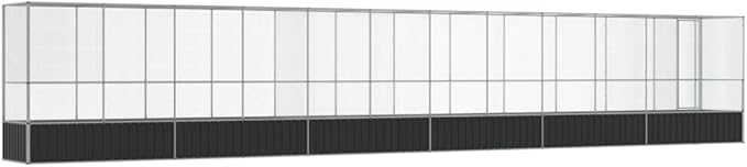 Galvanized Steel Large Flight King Bird Cage with Extension, Steel Outdoor Aviary, Outdoor Indoor Large Bird Cage Aviary Pet House for Cockatiels African Parakeets, 492.3"x42.1"x83.5",-309