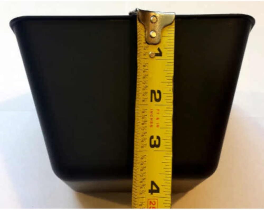 Cage Cups Square 1.2 Quart / 38 fl oz Water Dish for Poultry, Dogs, Cats, Hanging Feed & Water Cage Cups (1, Black)