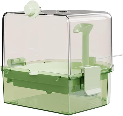 Automatic Bird Baths for Cage – Indoor Parakeet Bath with Pump, Bird Shower with 2 Modes Running Water, Bird Cage Accessory for Pet Birds Conure Budgies Cockatiels Lovebird(Green)