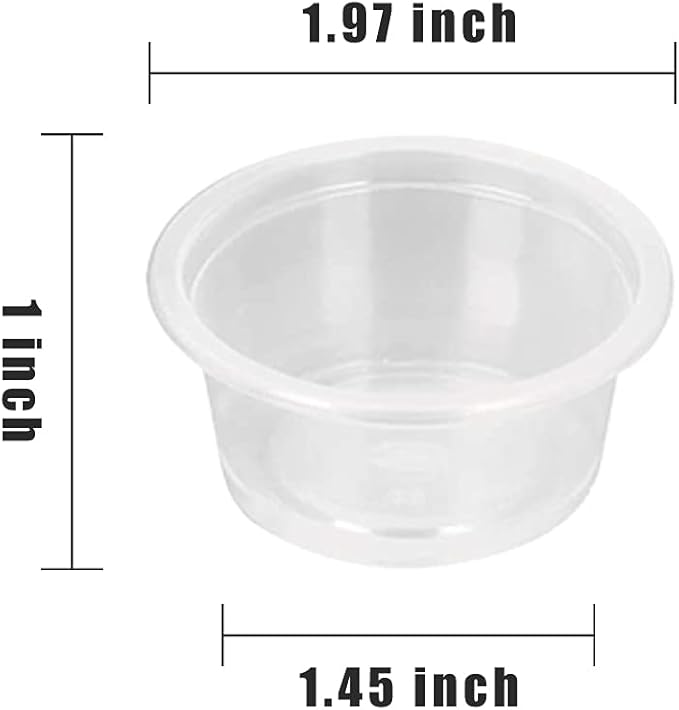 1oz Crested Gecko Food Cups, 100Pcs Reptile Plastic Feeding Dish