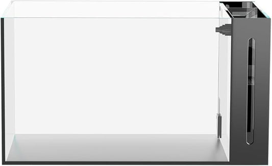 Ultra Clear Rimless Aquarium Tank gallons Low Iron Glass Side Filtration + Anti-Jumping net (40Gal)