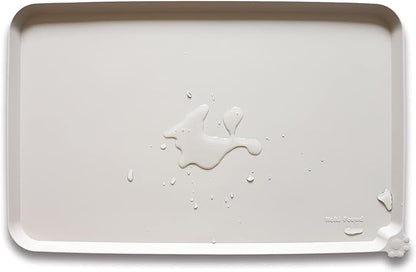 Hoki Found Large Silicone Non Slip Pet Feeding Mats - Waterproof Dog Cat Food Mats - Cream Brown