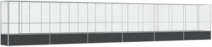 Galvanized Steel Large Flight King Bird Cage with Extension, Steel Outdoor Aviary, Outdoor Indoor Large Bird Cage Aviary Pet House for Cockatiels African Parakeets, 492.3"x42.1"x83.5",-309