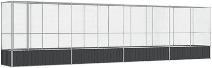 Galvanized Steel Large Flight King Bird Cage with Extension, Steel Outdoor Aviary, Outdoor Indoor Large Bird Cage Aviary Pet House for Cockatiels African Parakeets, 328.5"x42.1"x83.5",-307