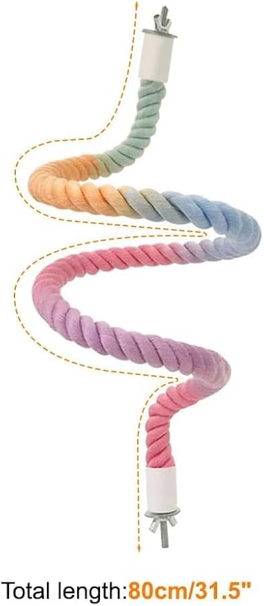 3 PCS of Bird perches Gradient Ropes, Used as Climbing Ropes for Parrot Cages, Rope Perch with Double Bird cage Swing Toy- Swing
