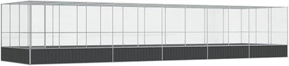 Galvanized Steel Large Flight King Bird Cage with Extension, Steel Outdoor Aviary, Outdoor Indoor Large Bird Cage Aviary Pet House for Cockatiels African Parakeets, 448.4"x120.9"x83.5",-318