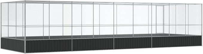 Steel Aviary with Extension, Large Flight King Bird Cage for Cockatiels African Grey Quaker Amazon Sun Parakeets Green Cheek Conures Pigeons Parrot Bird Cage, 366.9"x120.9"x83.5",-117
