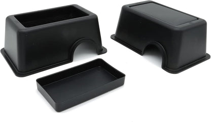 Reptile Hide Box Snake Hide Feel Secure and Safe, Gecko Hide (Black, Small 4 Pcs)