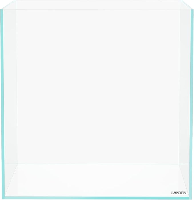 LANDEN 36C 11.5 Gallon Cube Rimless Low Iron Aquarium Tank,W14.2×D14.2×H14.2 in(36x36x36cm) 5mm Thickness with Nano Foam Leveling Mat Included