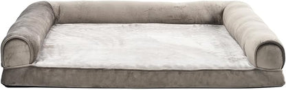 Amazon Basics Dog Bed with Cooling Gel Memory Foam, Pressure-Relief Support for Dogs up to 90lbs, Non-Slip Bottom, Machine Washable Cover, Extra Large Sized (44" x 35"), Taupe