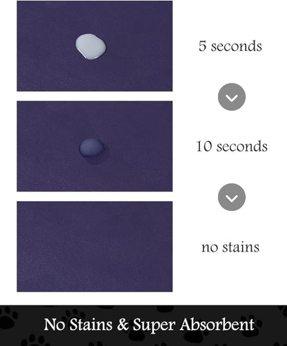 Pet Feeding Mat-Absorbent Dog Mat for Food and Water Bowl-No Stains Quick Dry Water Dispenser Mat-Dog Accessories Pet Supplies-Bowl for Messy Drinkers（Navy,17"x28"