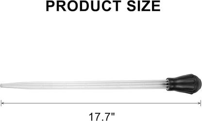 18.7in Long Turkey Baster for Aquarium, 50ml Long Pipette for Fish Tank Coral Food Feeder Syringe Aquarium Water Changer Siphon for Marine Fish Reef Aquatic Plant Spider, Black