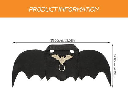 Bunny Harness and Leash Set with Bell - 3pcs Halloween Rabbit Pulling Bat Wings Pet Suit for Guinea Pig Hamster Small Animals Apparel Chest Strap Walking Training Traction Rope Vest