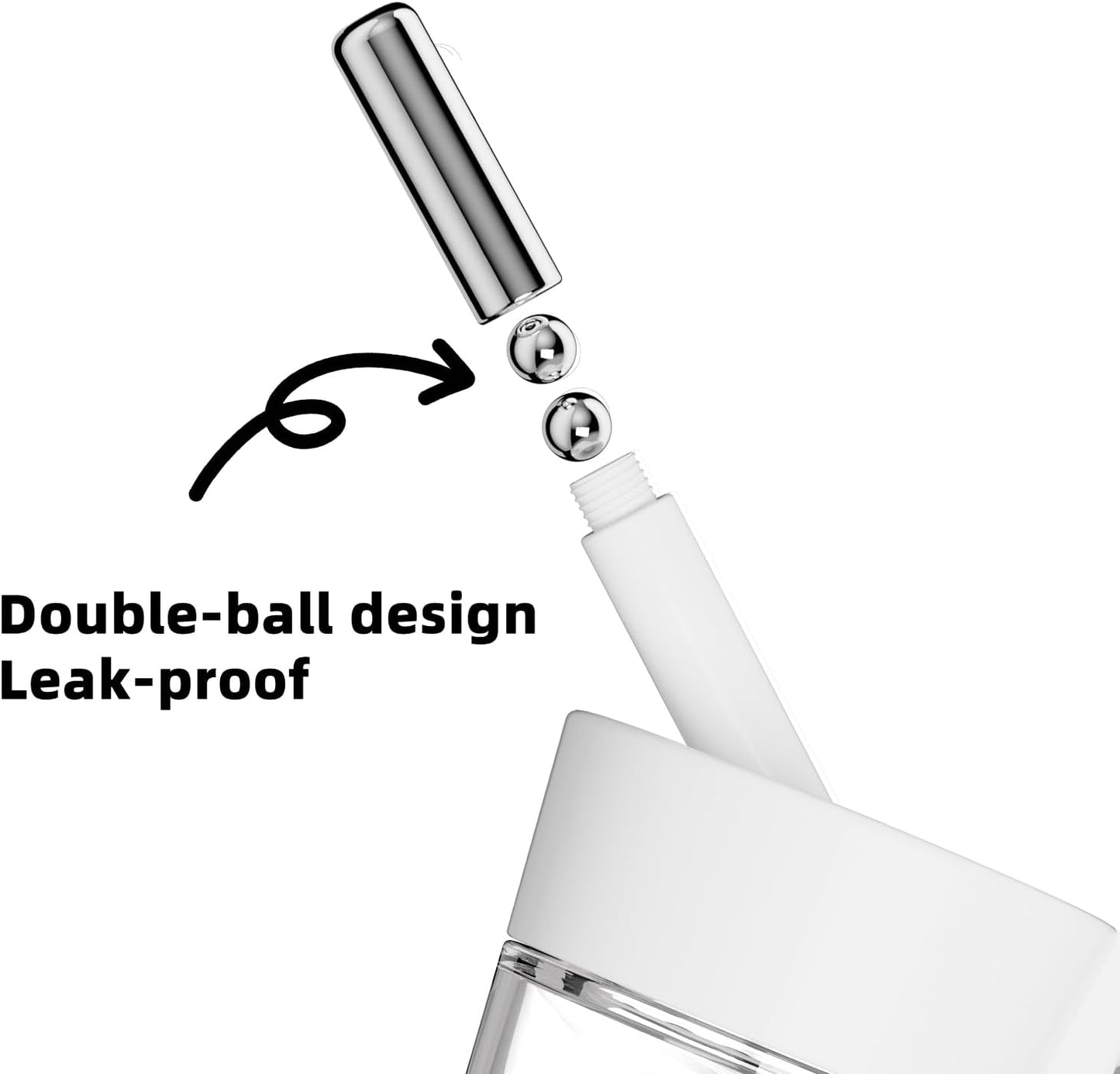 4.2 Oz Hamster Water Bottle with Stand No Drip for Syrian Dwarf Hamsters, Gerbils, Little Mouse, Small Pet Rodents (White, with Stand)