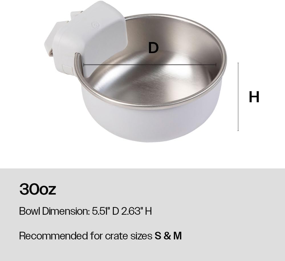 DIGGS Crate Bowl for Dogs - Clip on Pet Bowl for Water & Food - Puppy Training Necessities - Spill-Resistant, Universal Dog Crate Accessories (38oz.)