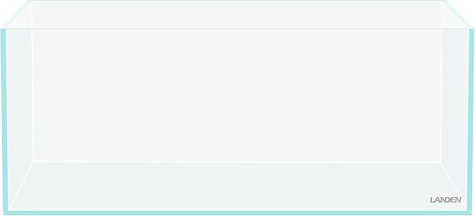 LANEDN 45S 5.4 Gal Shallow Tank, Shallow Fish Tank, Rimless Low Iron Tank W17.7×D11×H7.1 in(45x28x18cm); 5mm Thickness Aquascape Fish Tank, Black Leveling Mat Included