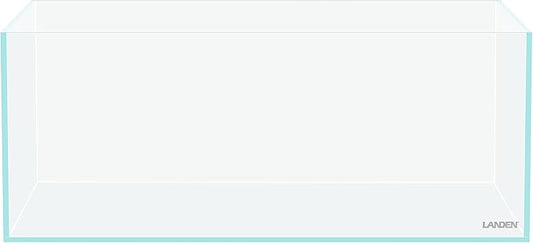 LANEDN 45S 5.4 Gal Shallow Tank, Shallow Fish Tank, Rimless Low Iron Tank W17.7×D11×H7.1 in(45x28x18cm); 5mm Thickness Aquascape Fish Tank, Black Leveling Mat Included