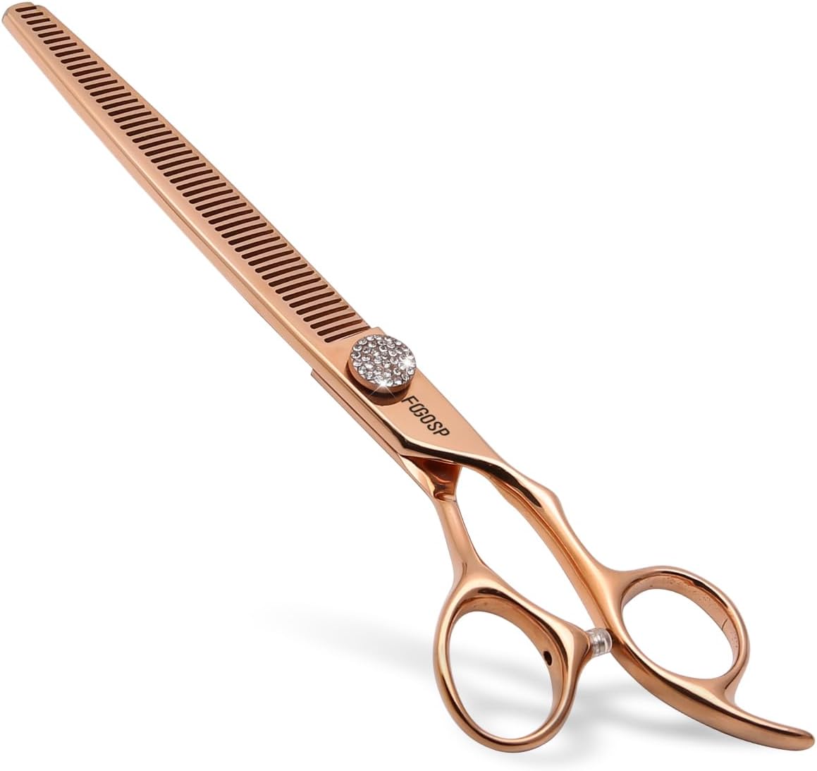 Rose Gold Titanium Thinning Shears for Dogs 50 Teeth 7.5'' Professional Blending Thinner Scissors for Dog Poodle Pet Japanese 440C Sharp and Durable Right Handed(7.5,Thinner)