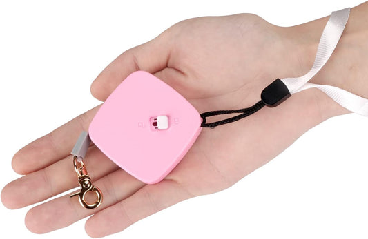 Retractable Dog Leash for Small Dogs Cats up to 11lbs with 6.5ft Anti-Pull Strong Nylon Tape, Hands Free, Mini and Portable Walking Leash with Wrist Strap, One-Hand Brake, Pink Square