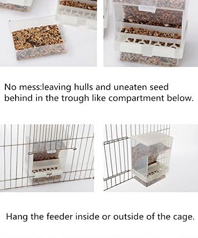 Parrot Automatic Feeder,No-Mess Bird Feeder,Cage Accessories for Budgerigar Canary Cockatiel Finch Parakeet Seed Food Container by Old Tjikko (Large-Capacity-Screw-Fixed Bird Feeder)